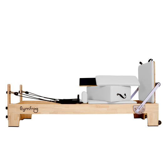 Klassischer Pilates-Reformer aus Eiche, Weiß