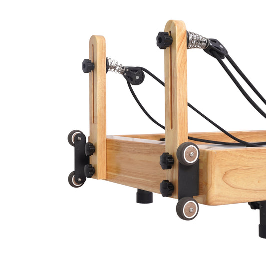Oak Pilates Reformer mit verstellbaren Beinen, faltbar, Schwarz