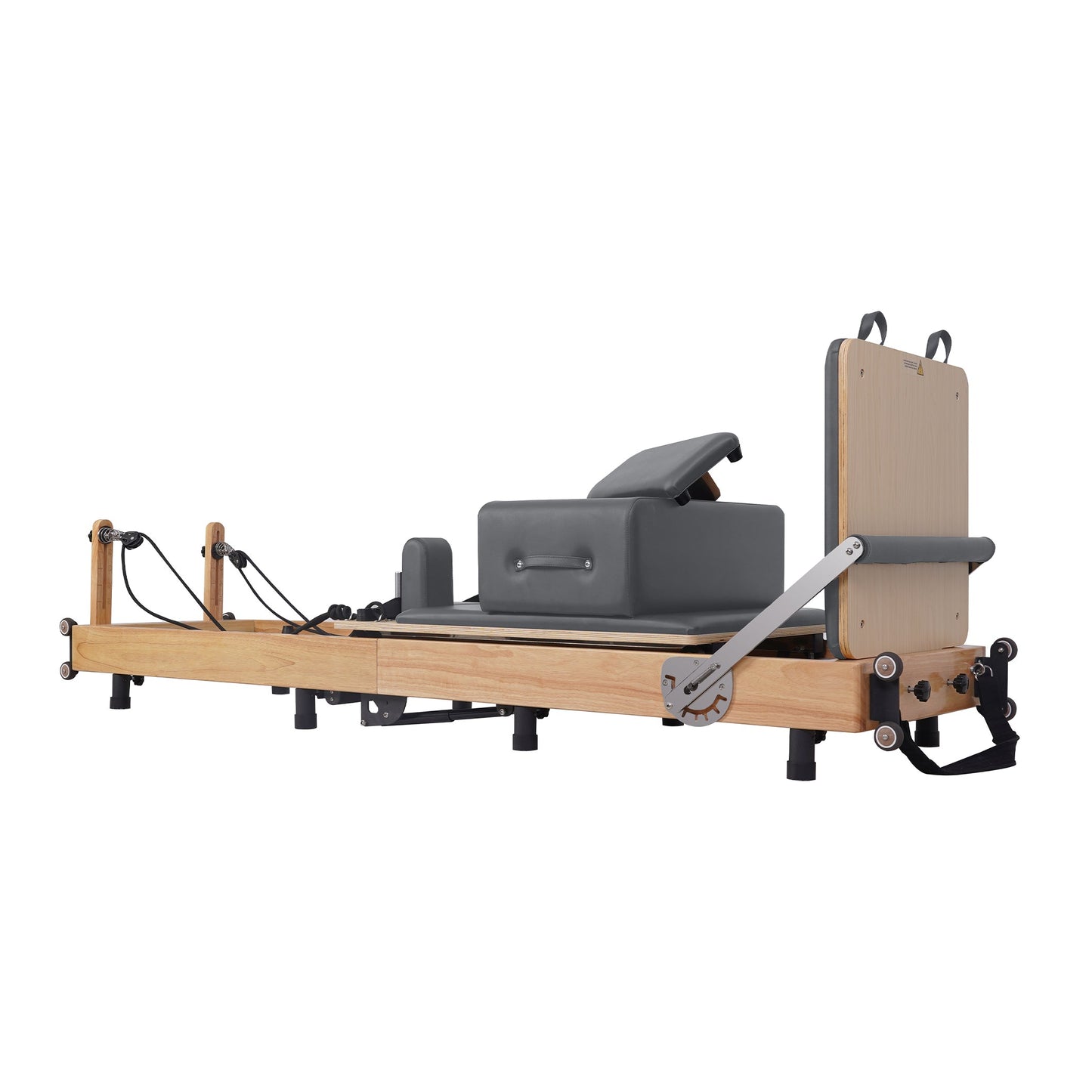 Oak Adjustable-Leg Foldable Pilates Reformer Gray