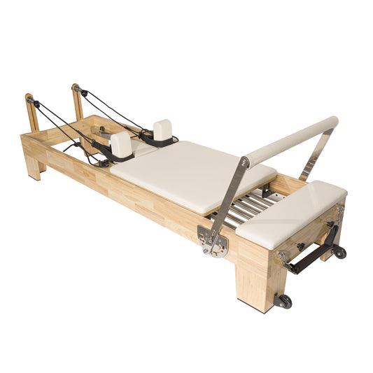 Klassischer Pilates-Reformer aus Eiche, Weiß